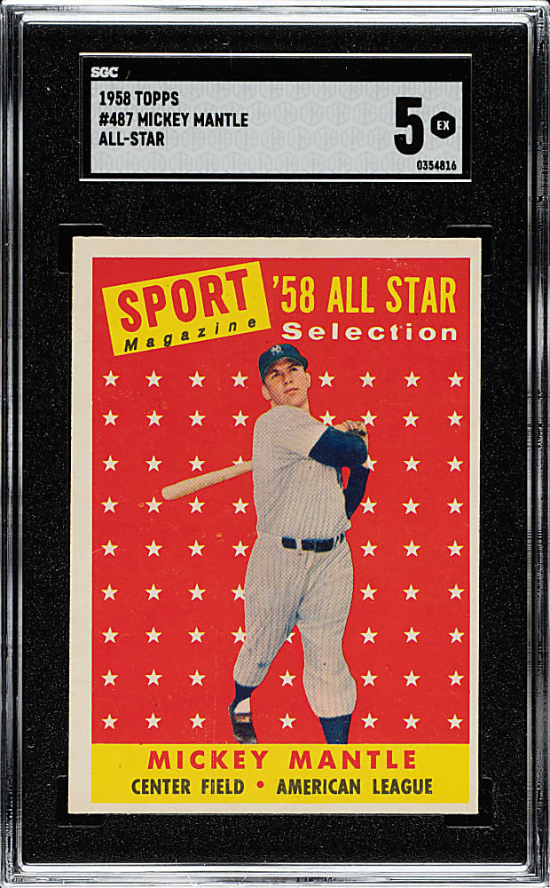 1958 Topps #487 Mickey Mantle All-Star SGC EX 5