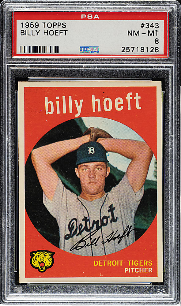 1959 Topps #343 Billy Hoeft PSA NM-MT 8