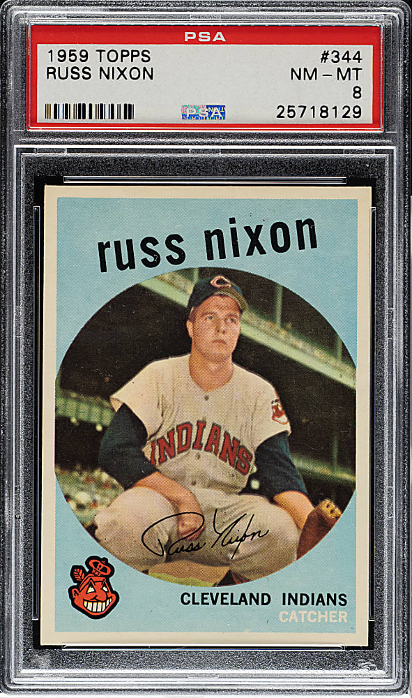 1959 Topps #344 Russ Nixon PSA NM-MT 8