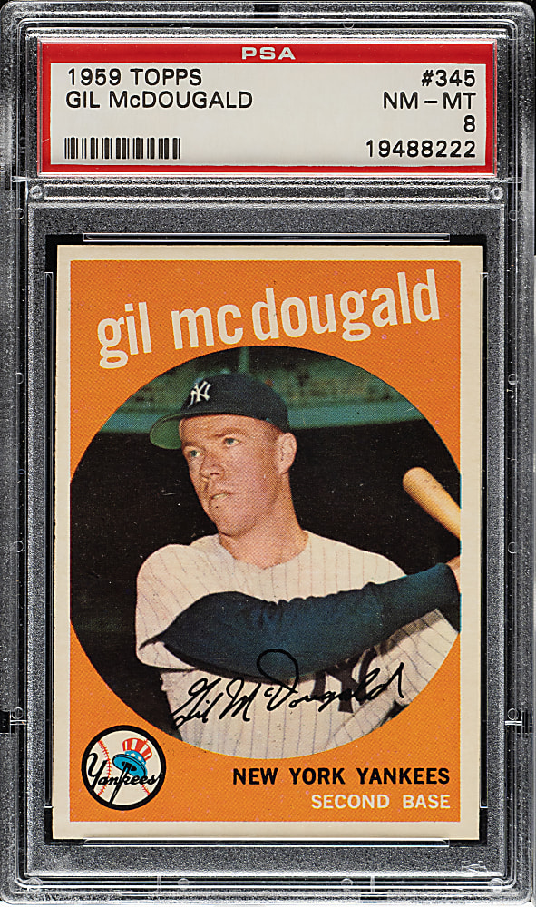 1959 Topps #345 Gil McDougald PSA NM-MT 8