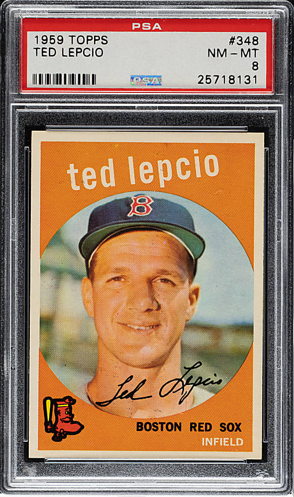 1959 Topps #348 Ted Lepcio PSA NM-MT 8