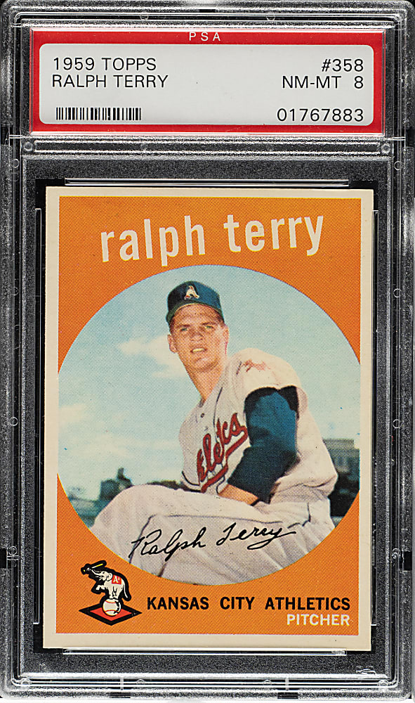 1959 Topps #358 Ralph Terry PSA NM-MT 8