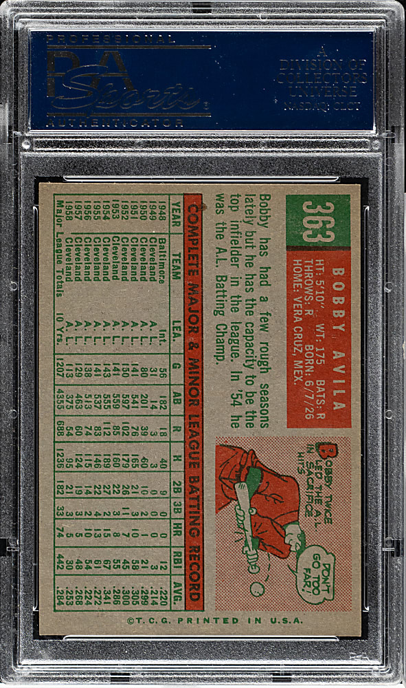 1959 Topps #363 Bobby Avila PSA NM-MT 8