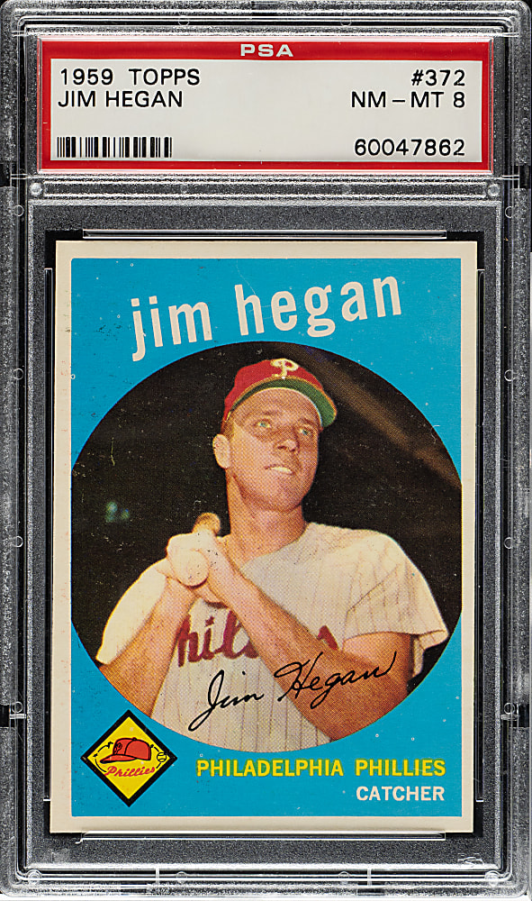 1959 Topps #372 Jim Hegan PSA NM-MT 8