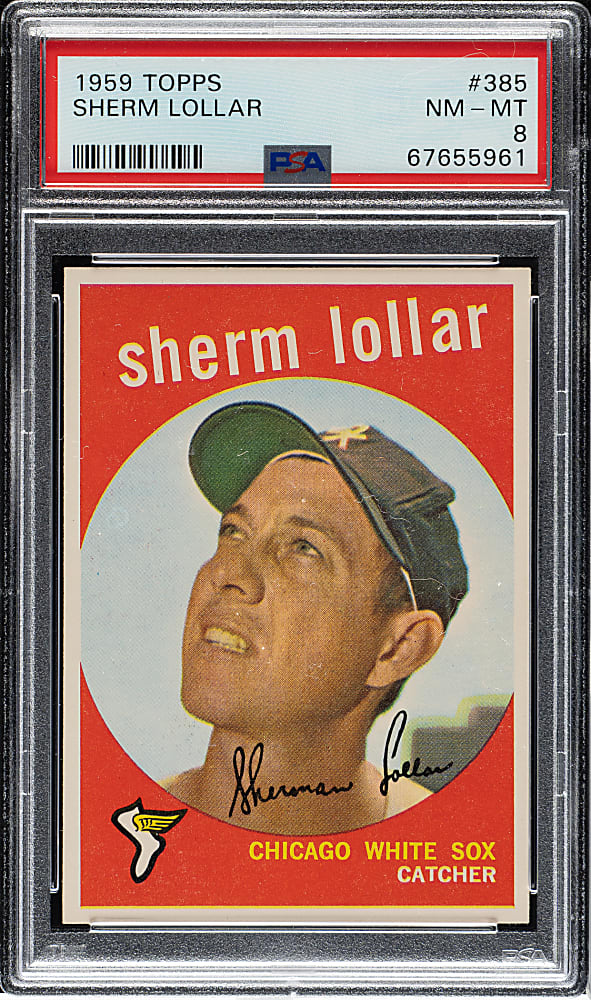 1959 Topps #385 Sherm Lollar PSA NM-MT 8