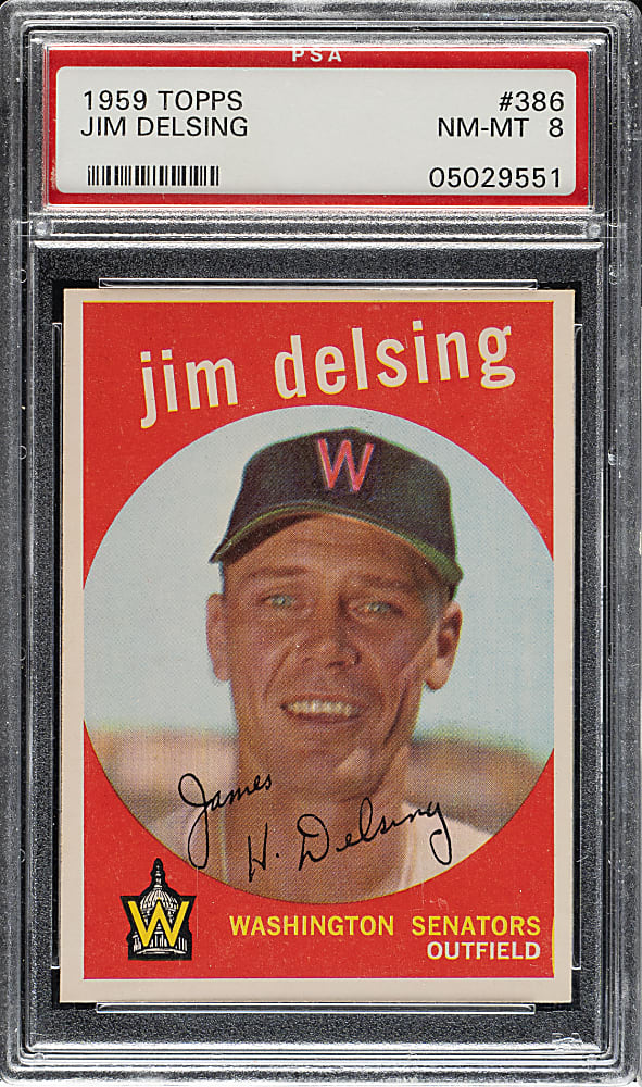 1959 Topps #386 Jim Delsing PSA NM-MT 8
