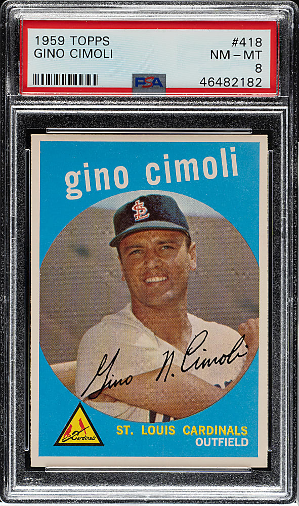 1959 Topps #418 Gino Cimoli PSA NM-MT 8