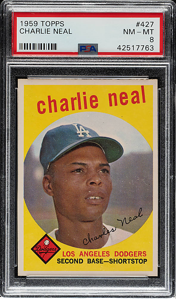 1959 Topps #427 Charlie Neal PSA NM-MT 8