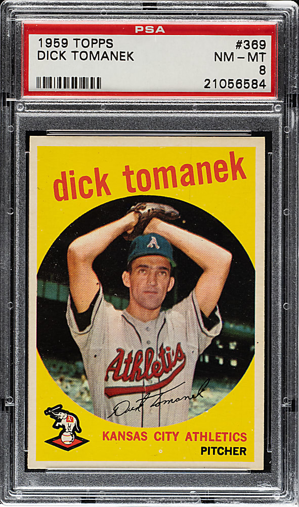 1959 Topps #369 Dick Tomanek PSA NM-MT 8