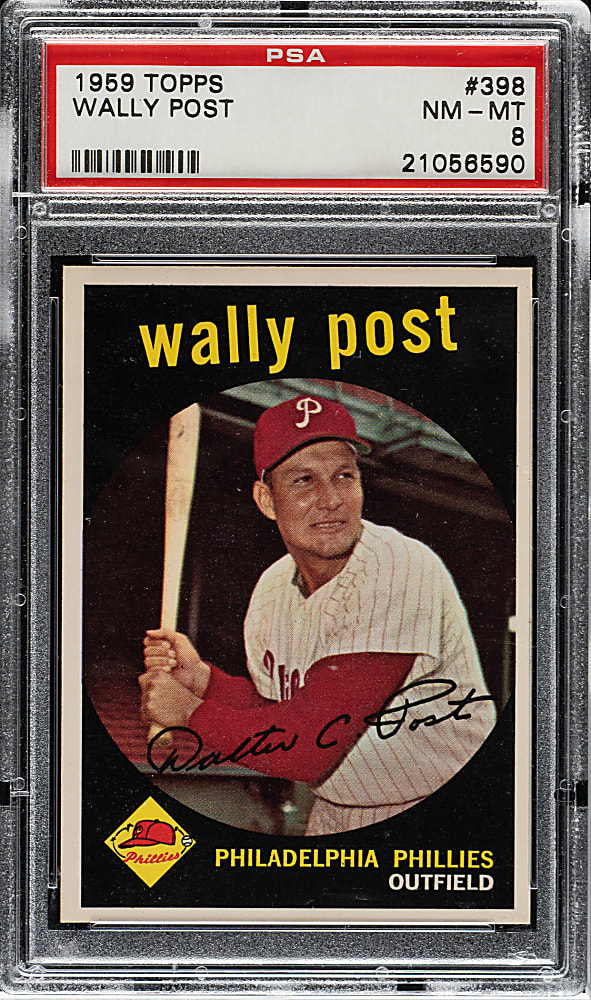1959 Topps #398 Wally Post PSA NM-MT 8