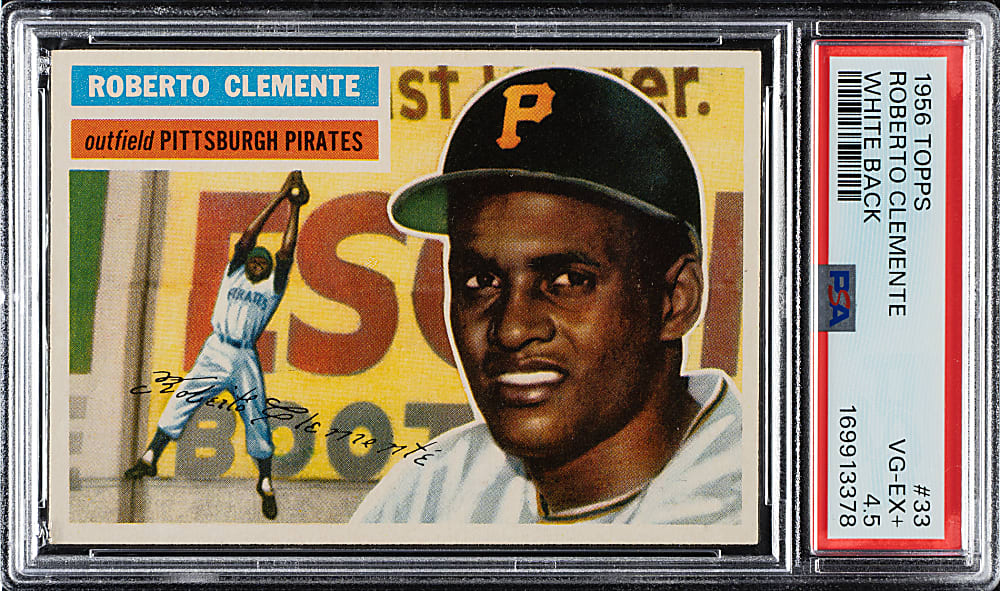 1956 Topps #33 Roberto Clemente White Back PSA VG-EX+ 4.5
