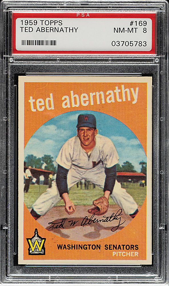 1959 Topps #169 Ted Abernathy PSA NM-MT 8
