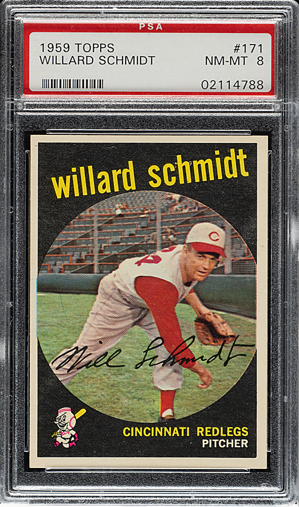 1959 Topps #171 Willard Schmidt PSA NM-MT 8