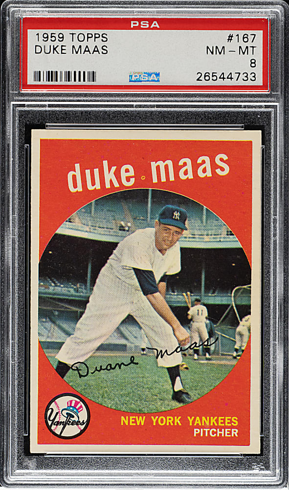 1959 Topps #167 Duke Maas PSA NM-MT 8