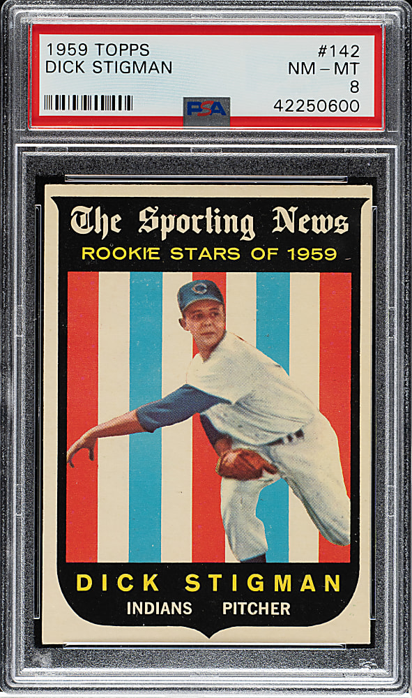 1959 Topps #142 Dick Stigman PSA NM-MT 8