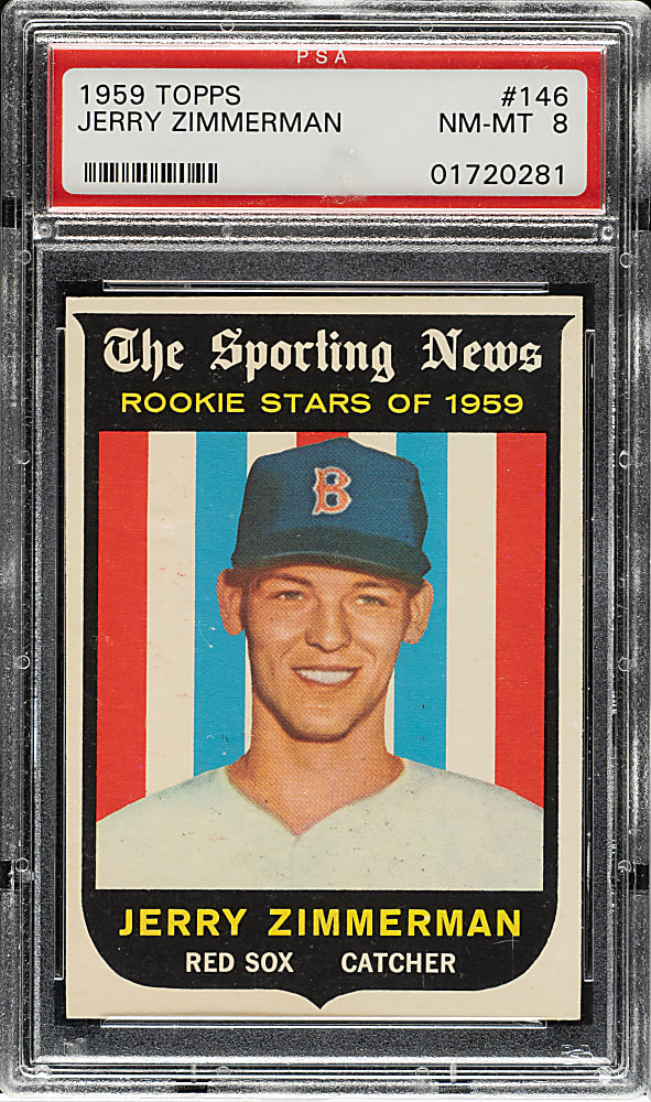 1959 Topps #146 Jerry Zimmerman PSA NM-MT 8