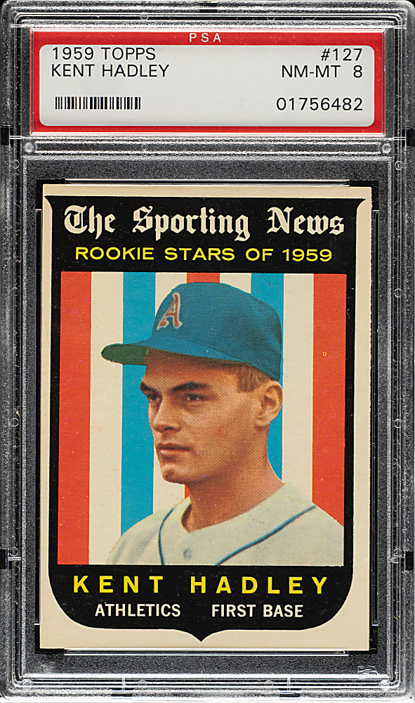 1959 Topps #127 Kent Hadley PSA NM-MT 8