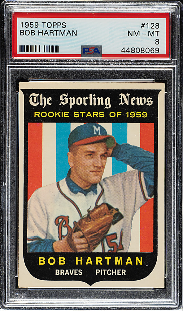 1959 Topps #128 Bob Hartman PSA NM-MT 8