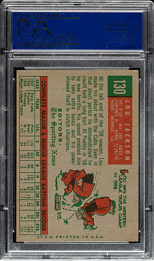 1959 Topps #130 Lou Jackson PSA NM-MT 8