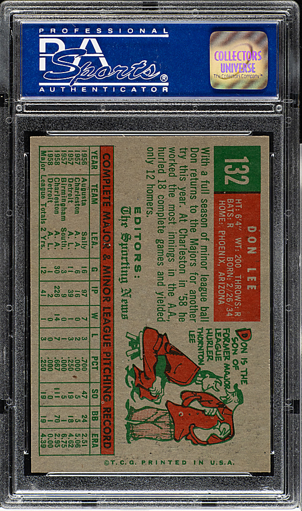1959 Topps #132 Don Lee PSA NM-MT 8