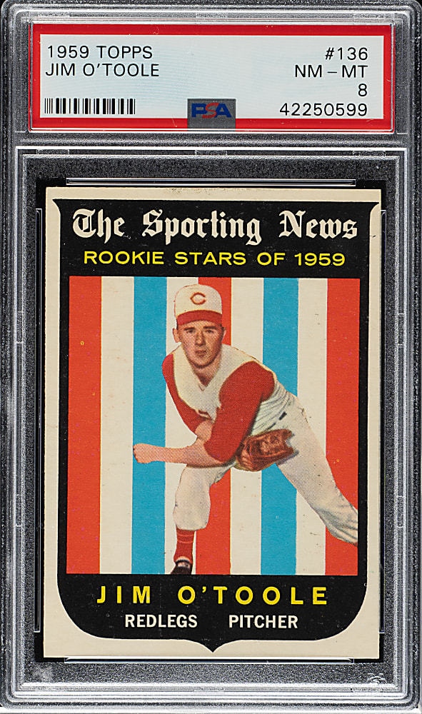 1959 Topps #136 Jim O'Toole PSA NM-MT 8