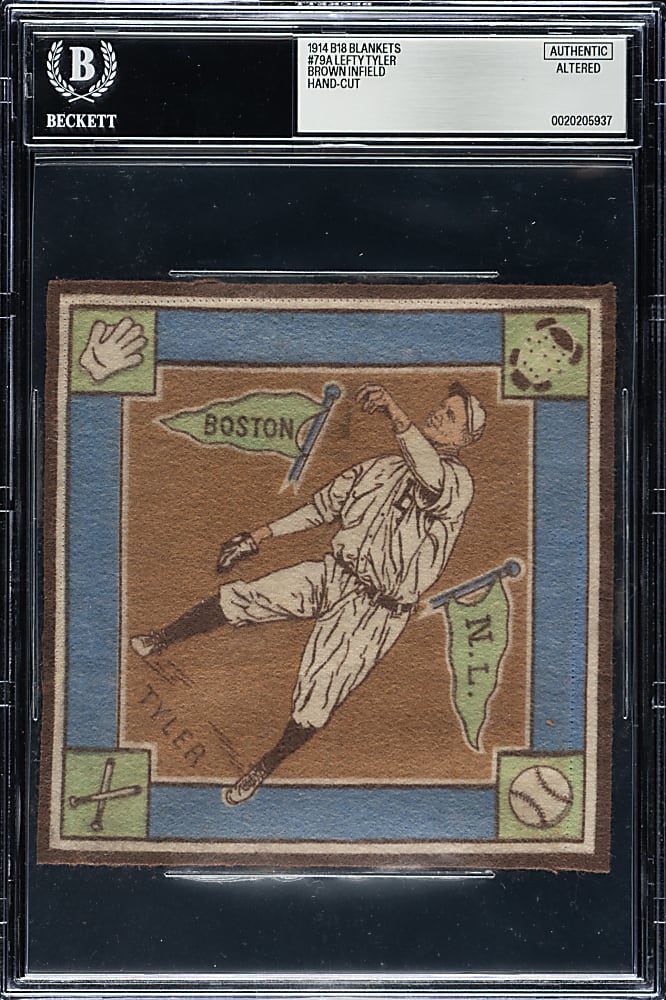 1914 B18 Blankets George Tyler Brown Infield BGS Authentic
