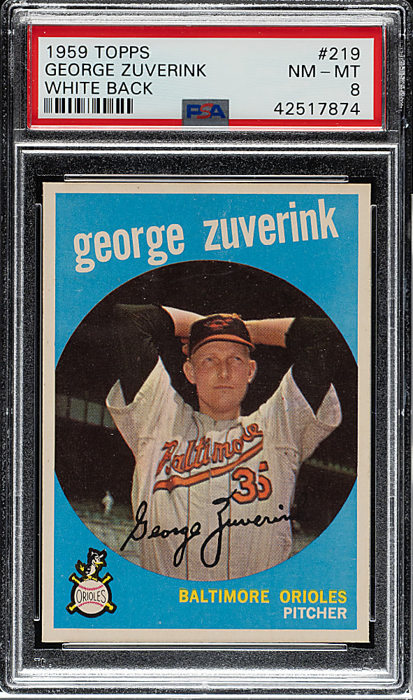1959 Topps #219 George Zuverink PSA NM-MT 8