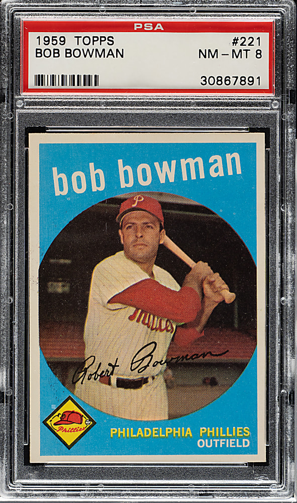 1959 Topps #221 Bob Bowman PSA NM-MT 8