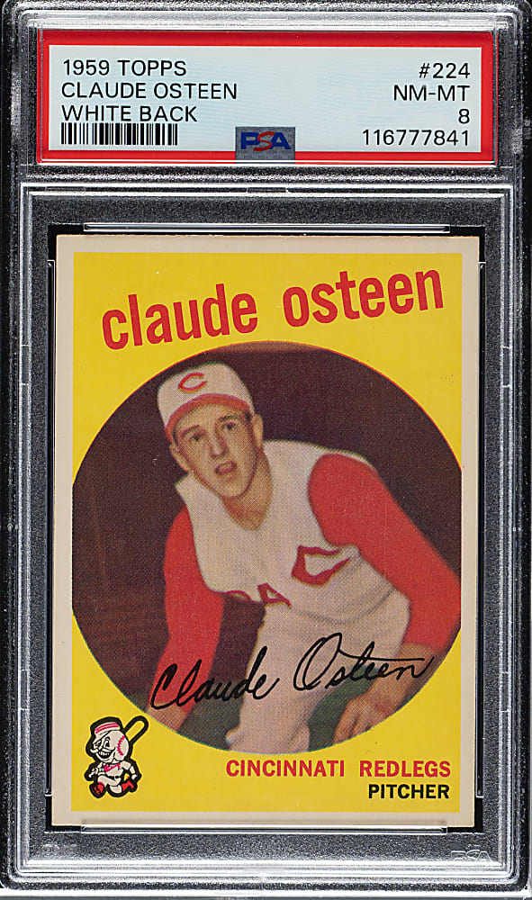 1959 Topps #224 Claude Osteen PSA NM-MT 8