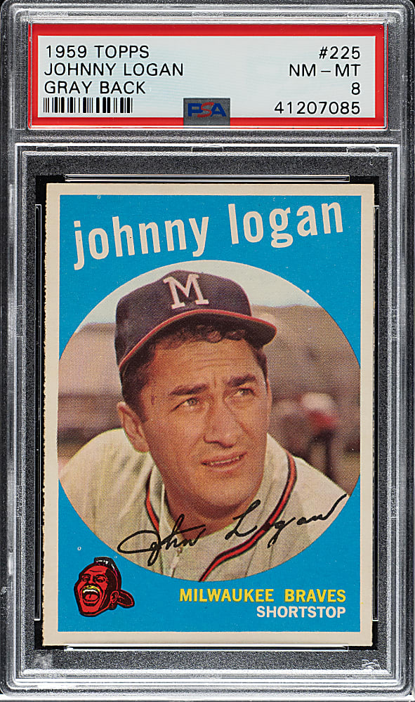 1959 Topps #225 Johnny Logan PSA NM-MT 8