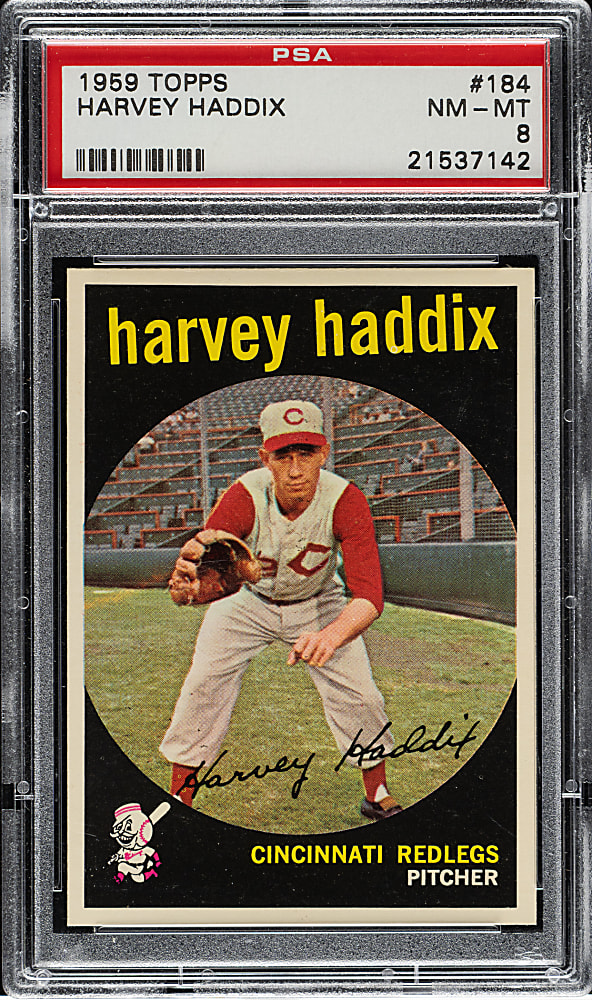 1959 Topps #184 Harvey Haddix PSA NM-MT 8