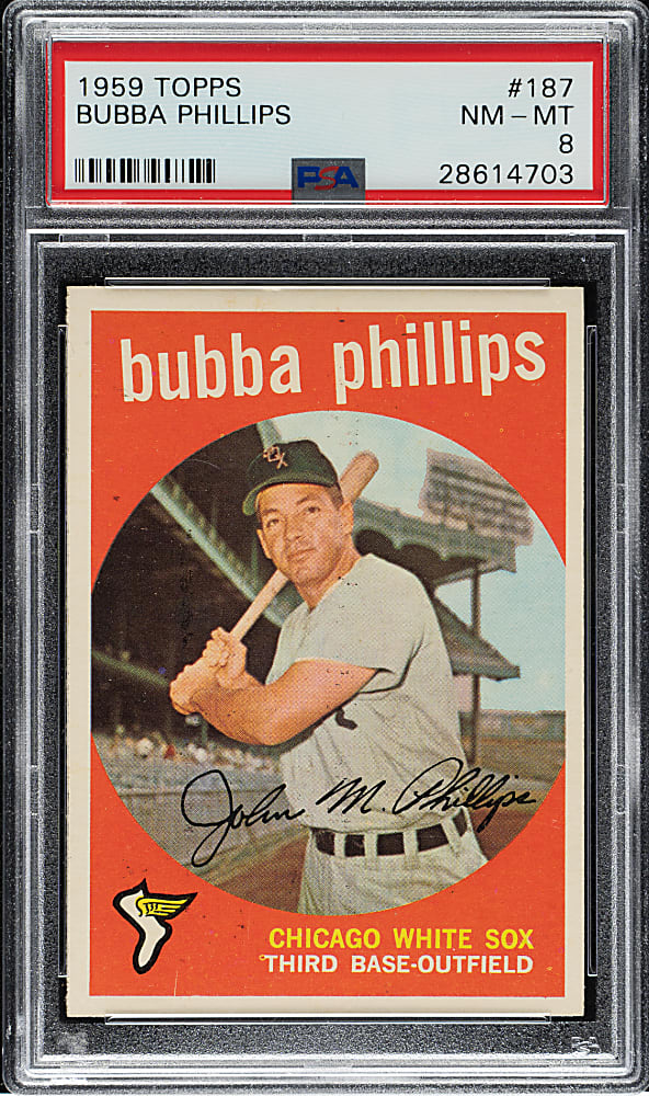 1959 Topps #187 Bubba Phillips PSA NM-MT 8