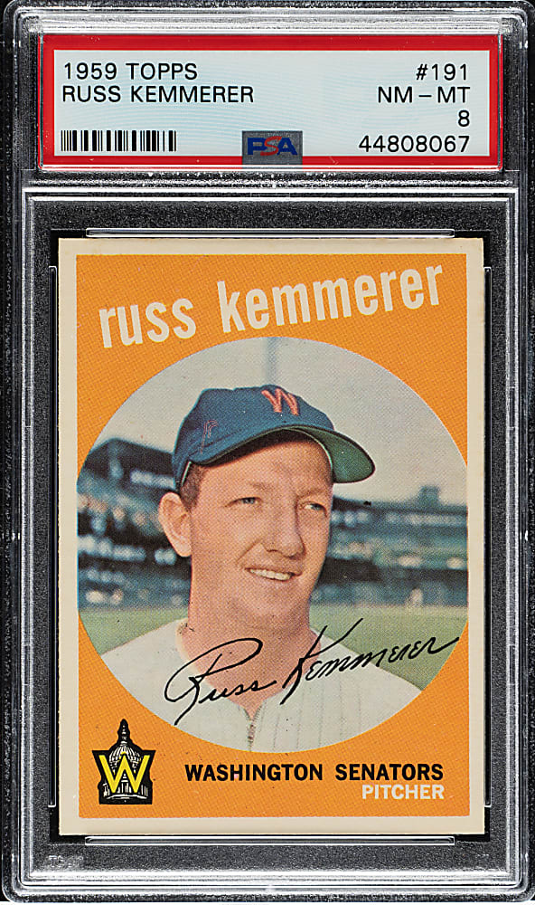 1959 Topps #191 Russ Kemmerer PSA NM-MT 8