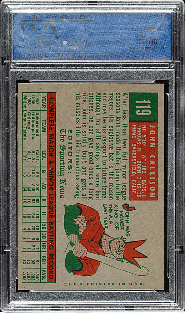 1959 Topps #119 John Callison PSA NM-MT 8