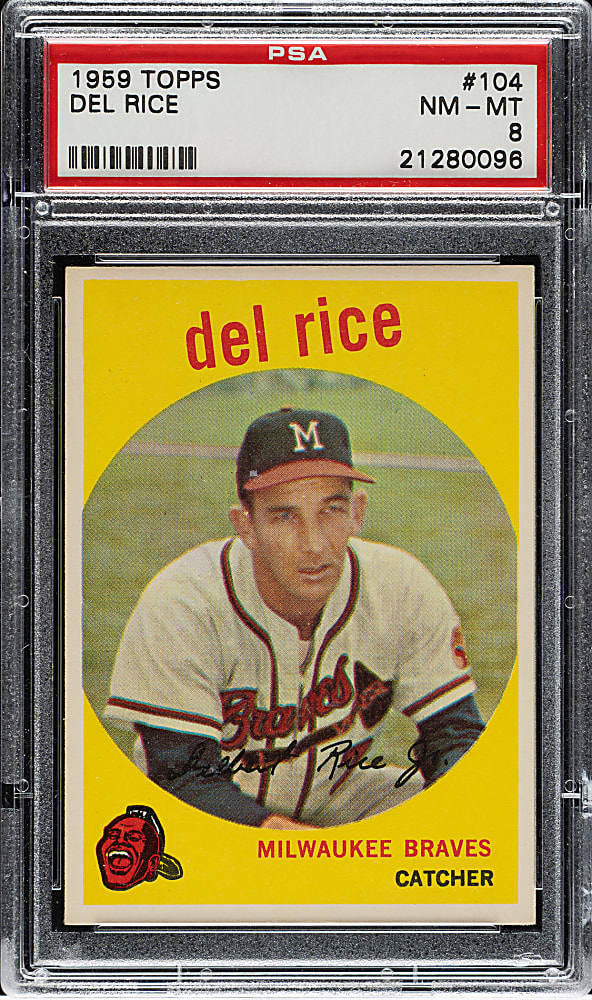 1959 Topps #104 Del Rice PSA NM-MT 8