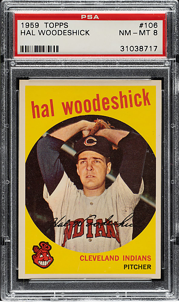 1959 Topps #106 Hal Woodeshick PSA NM-MT 8