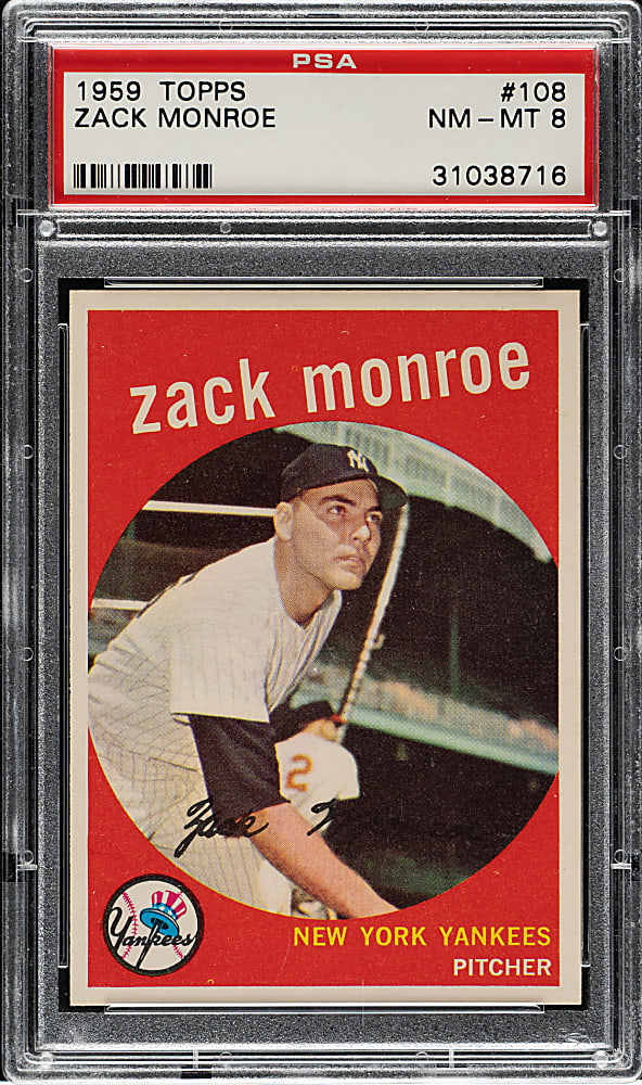 1959 Topps #108 Zack Monroe PSA NM-MT 8