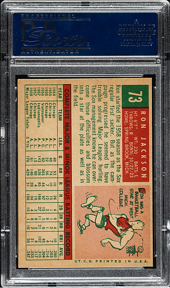 1959 Topps #73 Ron Jackson PSA NM-MT 8