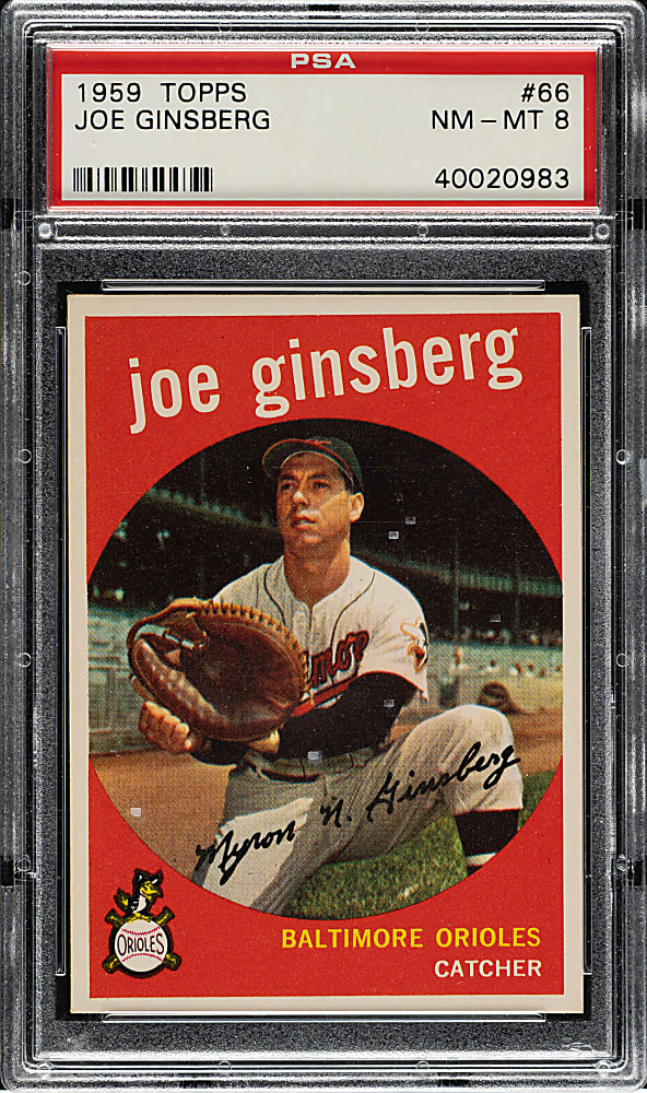 1959 Topps #66 Joe Ginsberg PSA NM-MT 8