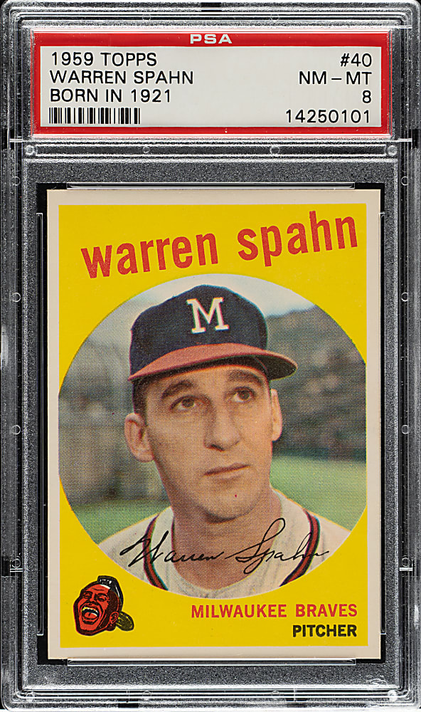 1959 Topps #40 Warren Spahn PSA NM-MT 8