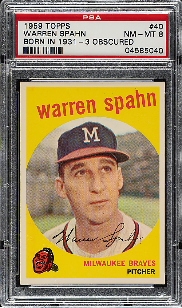1959 Topps #40 Warren Spahn PSA NM-MT 8