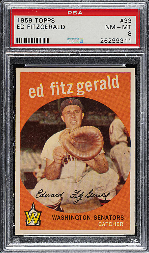 1959 Topps #33 Ed Fitzgerald PSA NM-MT 8