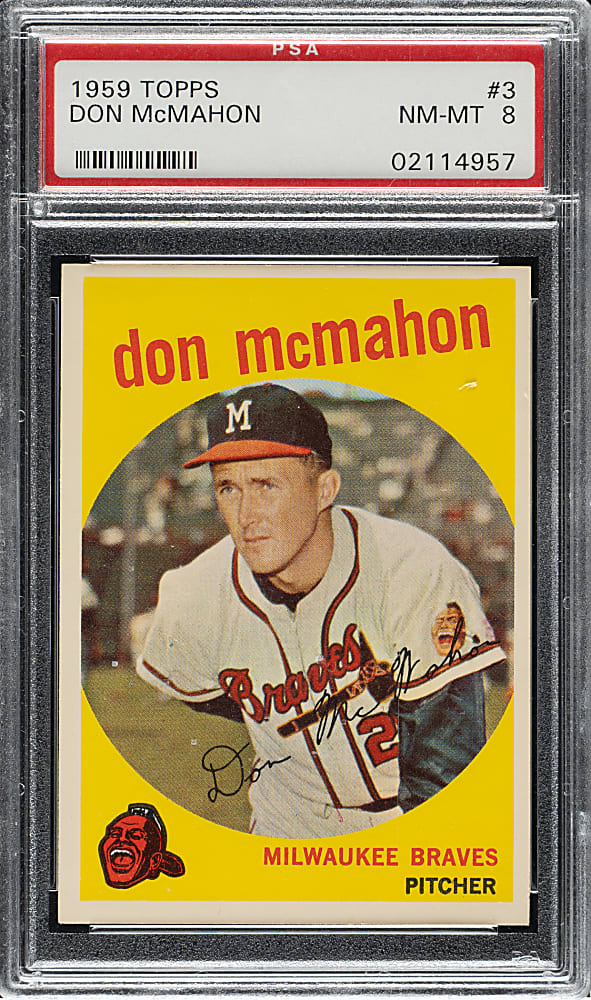 1959 Topps #3 Don McMahon PSA NM-MT 8