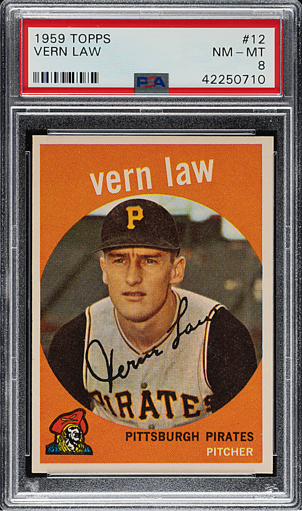 1959 Topps #12 Vern Law PSA NM-MT 8