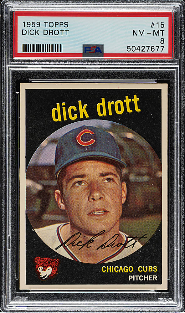 1959 Topps #15 Dick Drott PSA NM-MT 8