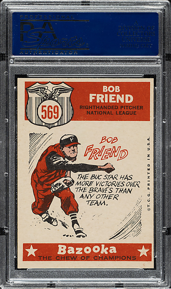 1959 Topps #569 Bob Friend All-Star PSA NM-MT 8