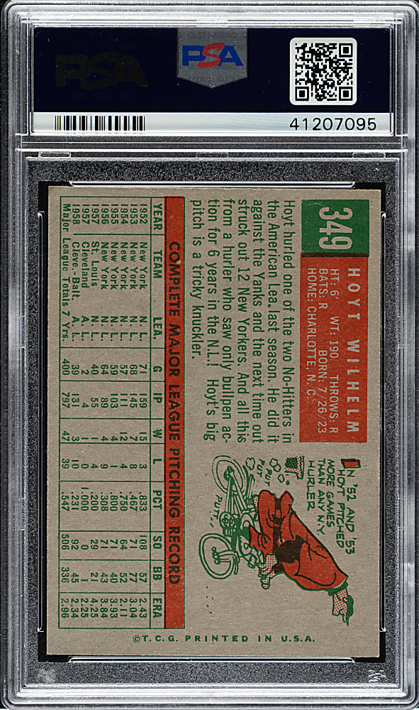 1959 Topps #349 Hoyt Wilhelm PSA NM-MT 8