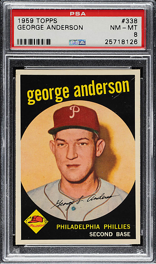 1959 Topps #338 George "Sparky" Anderson Rookie PSA NM-MT 8