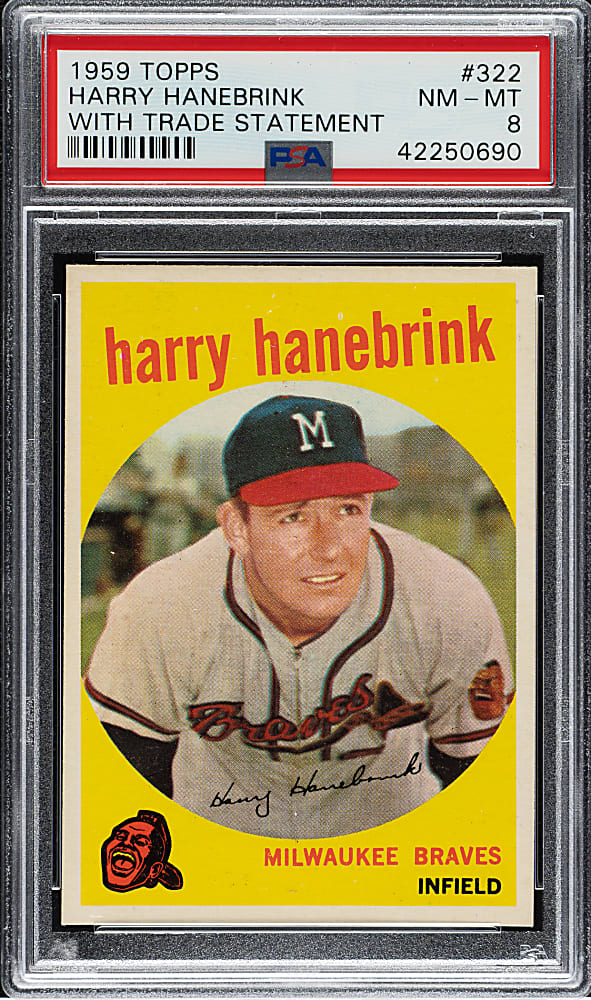 1959 Topps #322 Harry Hanebrink PSA NM-MT 8