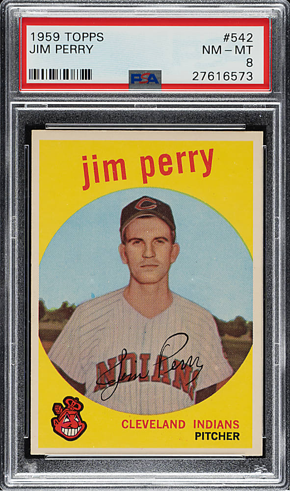 1959 Topps #542 Jim Perry PSA NM-MT 8